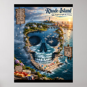 Rhode Island Skull Art Print State of Mind