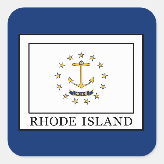 Rhode Island Square Sticker (Front)