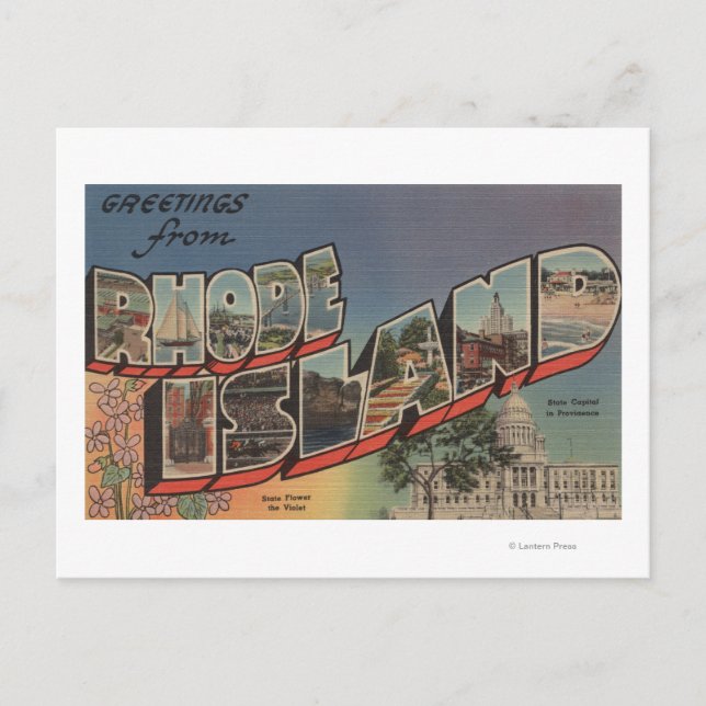 Rhode Island (State Capital/Flower) Postcard (Front)