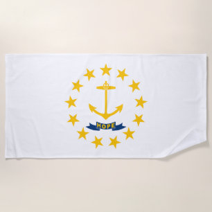 Rhode Island State Flag Beach Towel