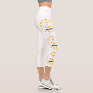 Rhode Island State Flag Capri Leggings