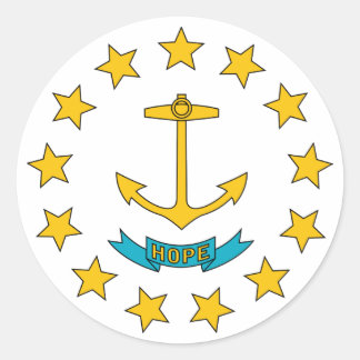 Rhode Island State Flag Classic Round Sticker
