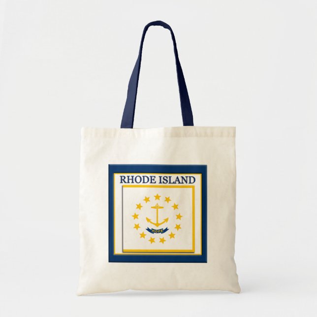 Rhode Island State Flag Design Budget Canvas Bag (Front)