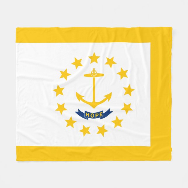 Rhode Island State Flag Design Fleece Blanket (Front (Horizontal))