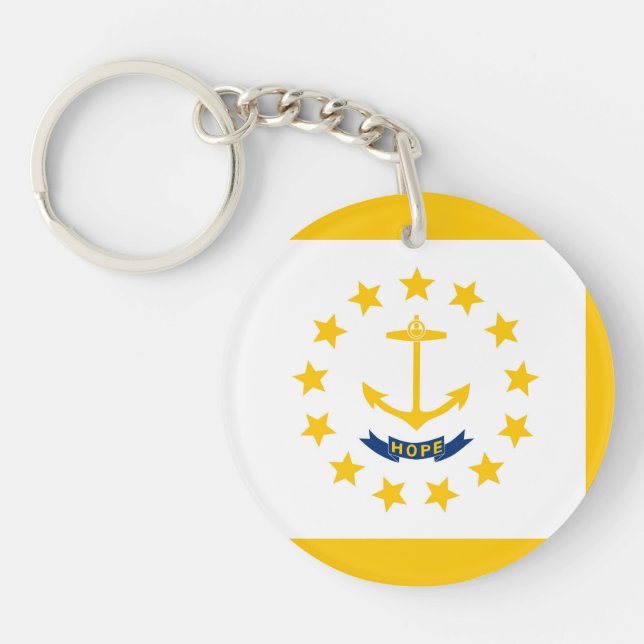 Rhode Island State Flag Design Key Ring (Front)