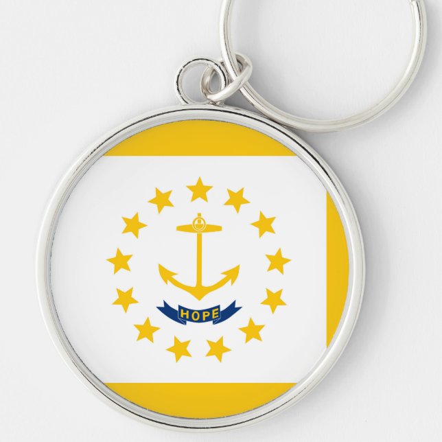 Rhode Island State Flag Design Key Ring (Front)