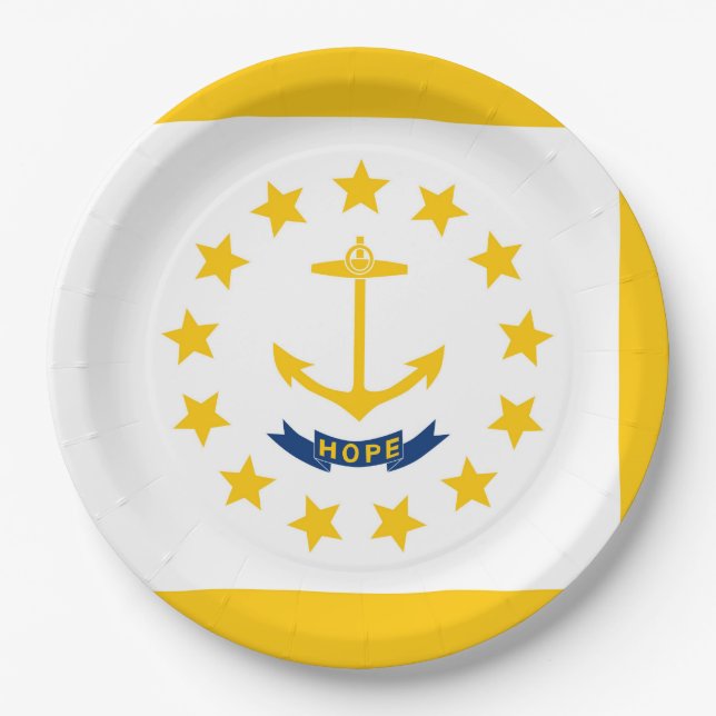 Rhode Island State Flag Design Paper Plate (Front)