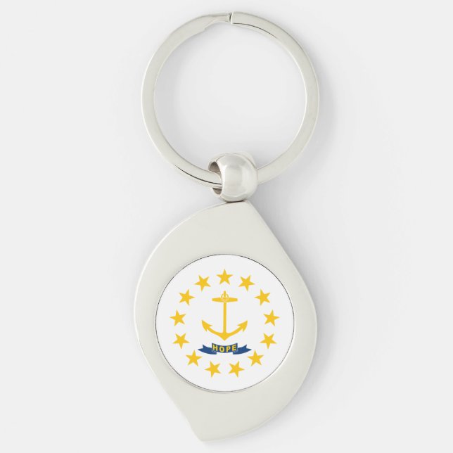 Rhode Island State Flag Key Ring (Front)
