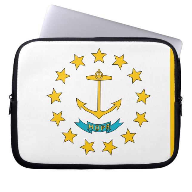 Rhode Island State Flag Laptop Sleeve (Front)