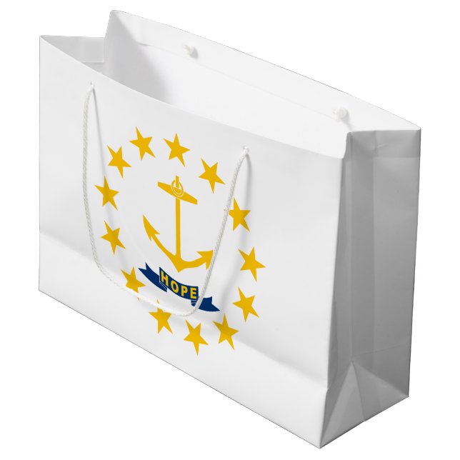 Rhode Island State Flag Large Gift Bag (Front Angled)