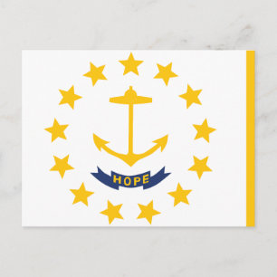 Rhode Island State Flag Little Rhody 13 Stars Postcard