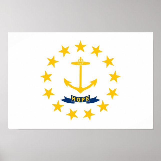 Rhode Island State Flag Poster (Front)