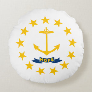 Rhode Island State Flag Round Cushion