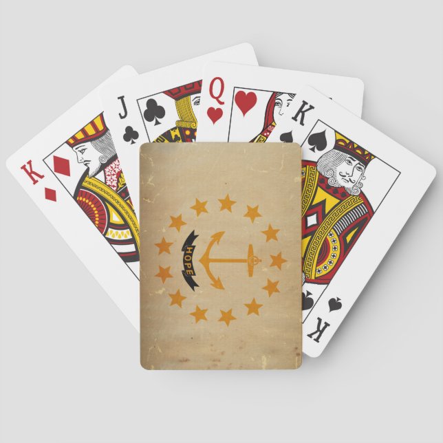 Rhode Island State Flag VINTAGE Playing Cards (Back)