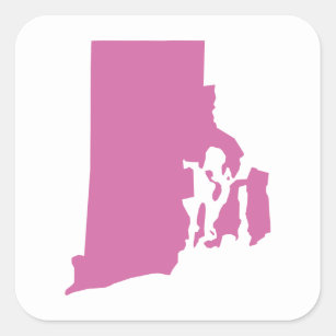 Rhode Island State Outline Square Sticker