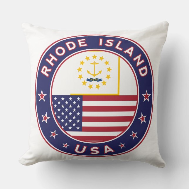 Rhode Island sticker, phone case, tote bag Cushion (Front)