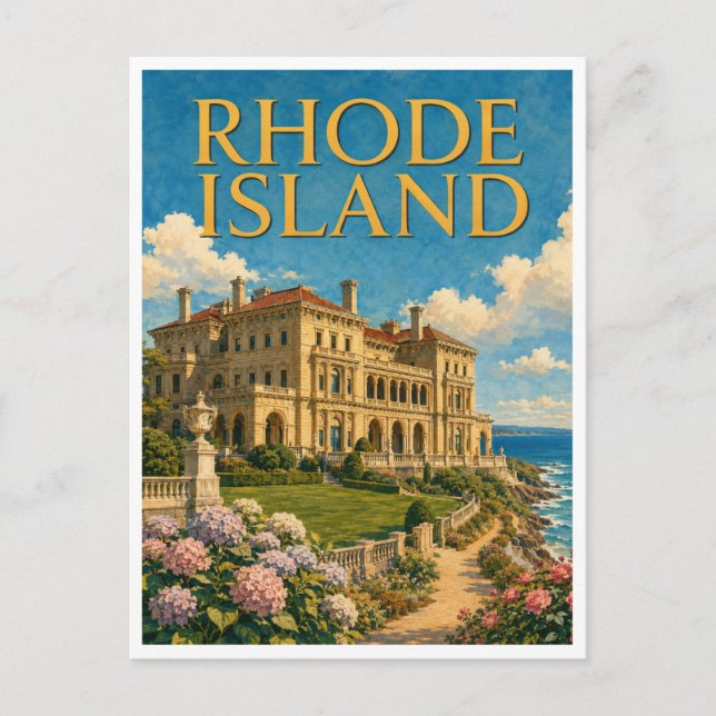 Rhode Island The Breakers GeoSaga Postcard (Front)