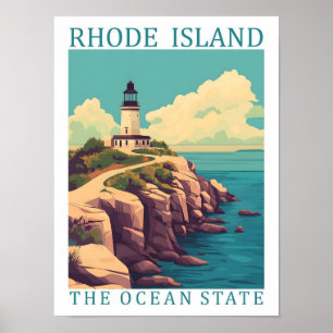 Rhode Island the Ocean State USA Travel Place Poster