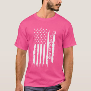 Rhode Island United States Distressed w US Flag T-Shirt
