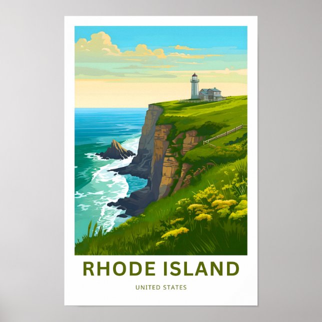 Rhode Island United States Travel Print (Front)