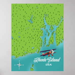 Rhode Island USA map Poster