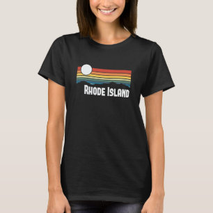 Rhode Island Vintage Sunset 80s Retro Summer State T-Shirt