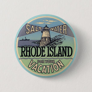 Rhode Island Vintage Travel 6 Cm Round Badge