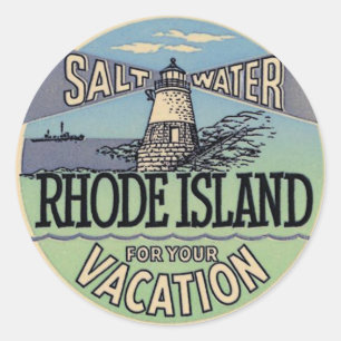 Rhode Island Vintage Travel Classic Round Sticker