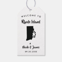 Rhode Island Wedding Welcome Bag Tags, Map