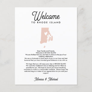 RHODE ISLAND Welcome  Letter & Itinerary ANY COLOR