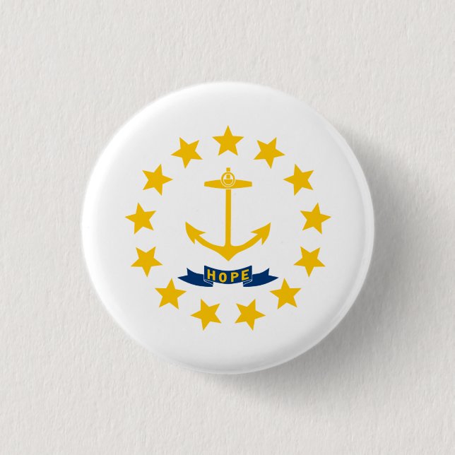 Rhode Islander Flag, Flag of Rhode Island 3 Cm Round Badge (Front)