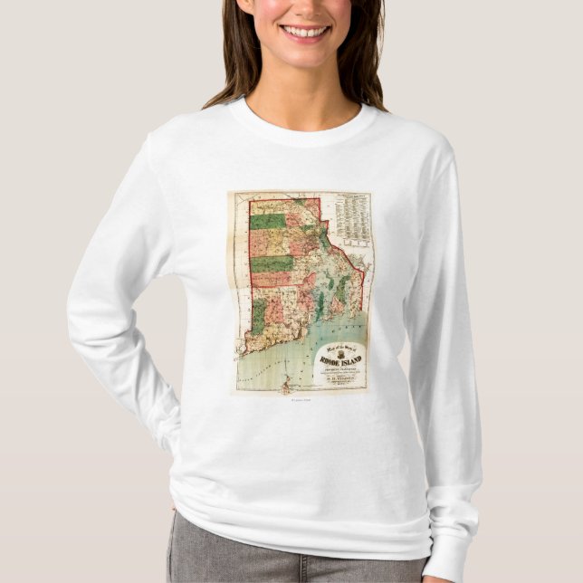 Rhode IslandPanoramic MapRhode Island T-Shirt (Front)