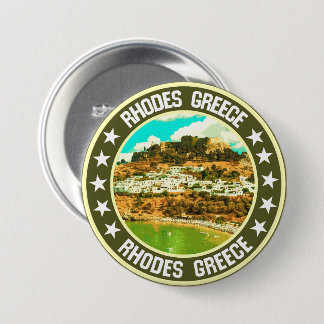 Rhodes 7.5 cm round badge