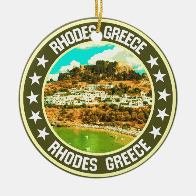 Rhodes                                             ceramic tree decoration (Front)