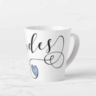 Rhodes Flag In Heart, Greece Latte Mug