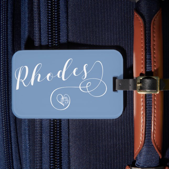 Rhodes Flag In Heart, Greece Luggage Tag (Front Insitu 4)