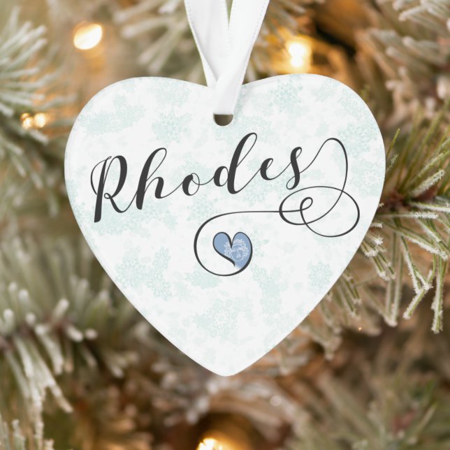 Rhodes Flag In Heart, Greece Ornament (Tree)