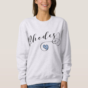 Rhodes Flag In Heart, Greece Sweatshirt