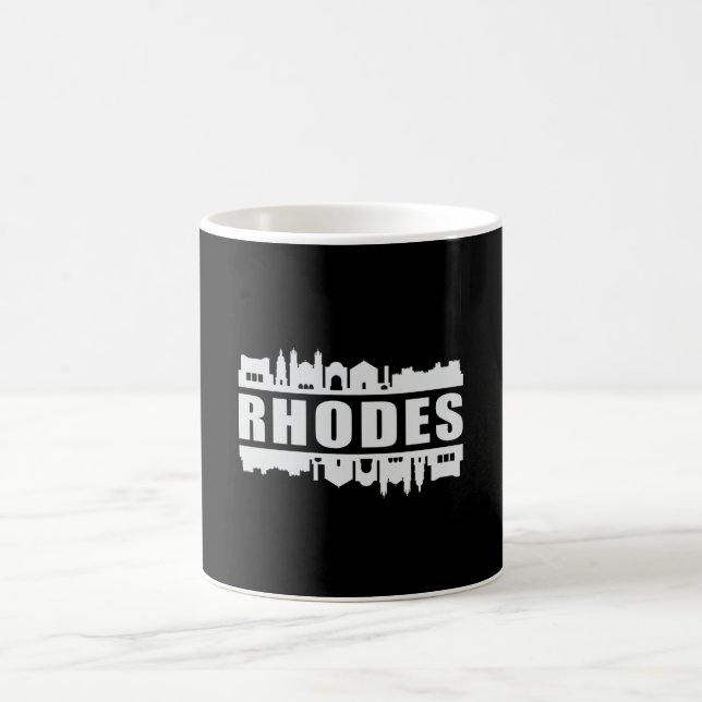 Rhodes Greece City Skyline Cityscape Funny Gift Coffee Mug (Center)