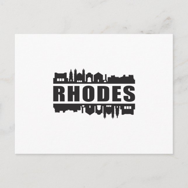 Rhodes Greece City Skyline Cityscape Trip Gift Postcard (Front)