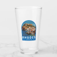 Rhodes Greece Illustration Travel Art Vintage