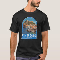 Rhodes Greece Illustration Travel Art Vintage