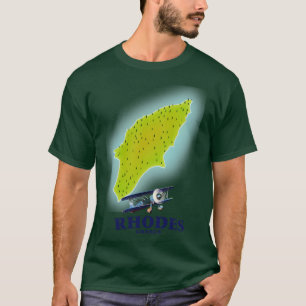 Rhodes Greece island map T-Shirt
