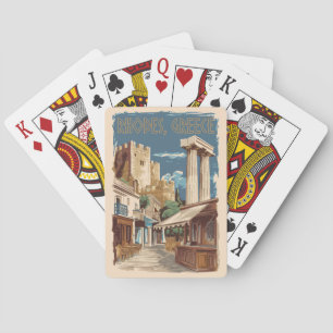 Rhodes Greece Ruins Travel Art Vintage Playing Cards