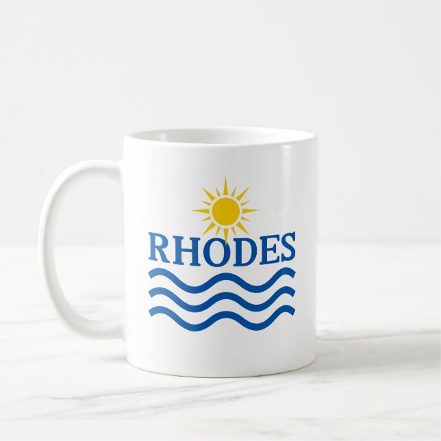 RHODES Greece. Sun Waves Coffee Mug (Left)