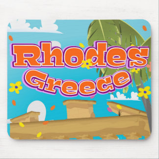Rhodes Greece Travel poster. Mouse Mat