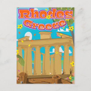 Rhodes Greece Travel poster. Postcard
