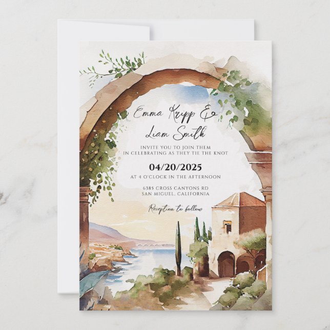 Rhodes Greek Wedding Destination Invitation (Front)