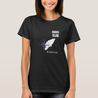 Rhodes Island Mediterranean Sea Coordinates Map Va T-Shirt