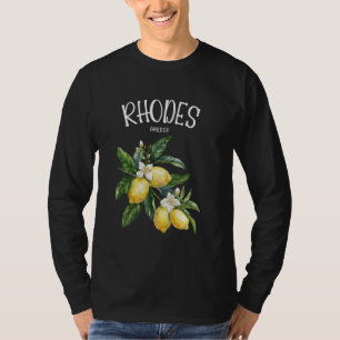 Rhodes Lemon Art Greek Fruit Lover Greece Island V T-Shirt